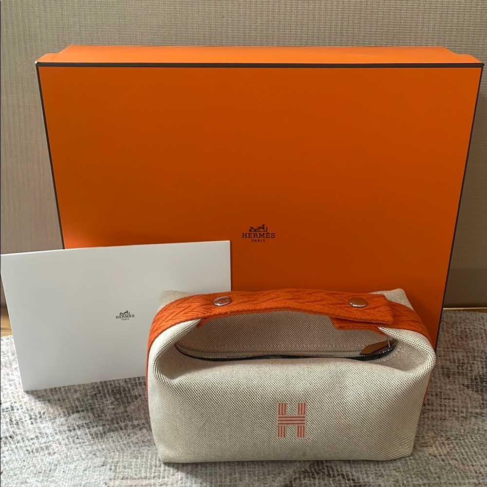 Hermès Small Bride-A-Brac Pouch Natural Orange